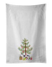 Load image into Gallery viewer, Greyhound Christmas Tree White Kitchen Towel Set of 2