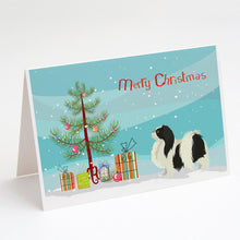 Load image into Gallery viewer, Japanese Chin Christmas Tree Greeting Cards -  Blank Note Cards – 8-Pack of Artist-Designed Cards with Envelopes