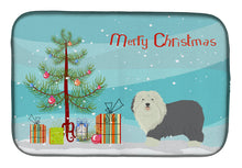 Load image into Gallery viewer, Old English Sheepdog Christmas Tree Dish Drying Mat – Absorbent, Artistic Kitchen Essentials CK3552DDM