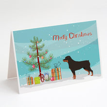 Load image into Gallery viewer, Rottweiler Christmas Tree Greeting Cards -  Blank Note Cards – 8-Pack of Artist-Designed Cards with Envelopes