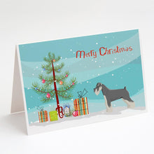 Load image into Gallery viewer, Schnauzer Christmas Tree Greeting Cards -  Blank Note Cards – 8-Pack of Artist-Designed Cards with Envelopes