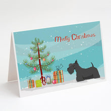 Load image into Gallery viewer, Scottish Terrier Christmas Tree Greeting Cards -  Blank Note Cards – 8-Pack of Artist-Designed Cards with Envelopes