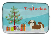 Load image into Gallery viewer, Shih Tzu Christmas Tree Dish Drying Mat – Absorbent, Artistic Kitchen Essentials CK3563DDM