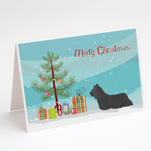 Load image into Gallery viewer, Skye Terrier Christmas Tree Greeting Cards -  Blank Note Cards – 8-Pack of Artist-Designed Cards with Envelopes