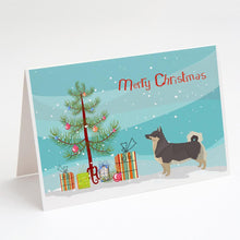 Load image into Gallery viewer, Swedish Vallhund Christmas Tree Greeting Cards -  Blank Note Cards – 8-Pack of Artist-Designed Cards with Envelopes