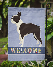 Load image into Gallery viewer, Boston Terrier Welcome Garden Flag - Outdoor Decorative Yard Flag CK3584GF