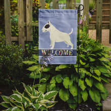 Load image into Gallery viewer, Black and White Bull Terrier Welcome Garden Flag - Outdoor Decorative Yard Flag CK3586GF