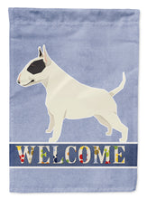 Load image into Gallery viewer, Black and White Bull Terrier Welcome Garden Flag - Outdoor Decorative Yard Flag CK3586GF