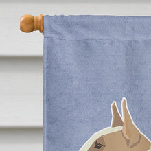 Load image into Gallery viewer, Fawn and White Bull Terrier Welcome Flag Canvas House Size CK3587CHF
