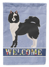 Load image into Gallery viewer, Black and White Elo dog Welcome Flag Canvas House Size CK3644CHF
