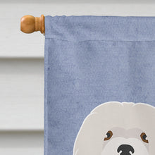 Load image into Gallery viewer, White Lhasa Apso Welcome Flag Canvas House Size CK3661CHF