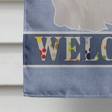 Load image into Gallery viewer, White Lhasa Apso Welcome Flag Canvas House Size CK3661CHF