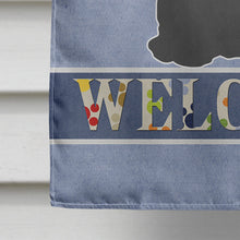 Load image into Gallery viewer, Black and White Cyprus Poodle Welcome Flag Canvas House Size CK3689CHF