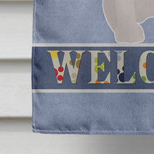 Load image into Gallery viewer, Black and White French Bulldog Welcome Flag Canvas House Size CK3692CHF
