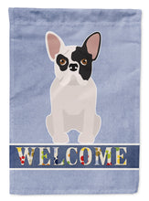 Load image into Gallery viewer, Black and White French Bulldog Welcome Flag Canvas House Size CK3692CHF