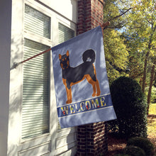 Load image into Gallery viewer, Akita Shepherd Black and Tan Welcome Flag Canvas House Size CK3704CHF