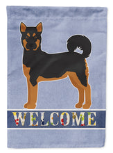 Load image into Gallery viewer, Akita Shepherd Black and Tan Welcome Flag Canvas House Size CK3704CHF