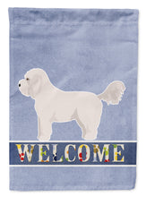 Load image into Gallery viewer, Bichpoo White Welcome Flag Canvas House Size CK3711CHF