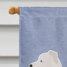 Load image into Gallery viewer, White Bullboxer Welcome Flag Canvas House Size CK3714CHF