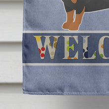 Load image into Gallery viewer, Black and Tan Chiweenie Welcome Flag Canvas House Size CK3722CHF