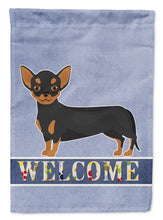 Load image into Gallery viewer, Black and Tan Chiweenie Welcome Garden Flag – Decorative Outdoor Yard Flag CK3722GF