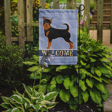 Load image into Gallery viewer, Black and Tan Chorkie Welcome Garden Flag – Decorative Outdoor Yard Flag CK3723GF
