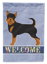 Load image into Gallery viewer, Black and Tan Chorkie Welcome Garden Flag – Decorative Outdoor Yard Flag CK3723GF