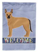 Load image into Gallery viewer, Tan German Shepherd Mastiff Mix Welcome Flag Canvas House Size CK3738CHF