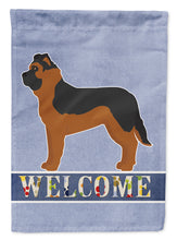 Load image into Gallery viewer, Black German Shepherd Mastiff Mix Welcome Flag Canvas House Size CK3739CHF