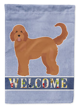 Load image into Gallery viewer, Tan Goldendoodle Welcome Flag Canvas House Size CK3745CHF