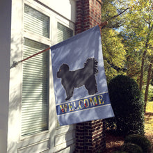 Load image into Gallery viewer, Black Pekeapoo Welcome Flag Canvas House Size CK3764CHF