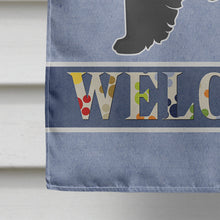 Load image into Gallery viewer, Black Pekeapoo Welcome Flag Canvas House Size CK3764CHF