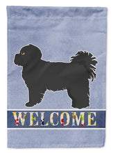 Load image into Gallery viewer, Black Pekeapoo Welcome Flag Canvas House Size CK3764CHF