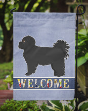 Load image into Gallery viewer, Black Pekeapoo Welcome Garden Flag - Outdoor Decorative Yard Flag CK3764GF