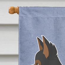 Load image into Gallery viewer, Black and Tan Pomchi Welcome Flag Canvas House Size CK3765CHF