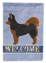 Load image into Gallery viewer, Black and Tan Pomchi Welcome Flag Canvas House Size CK3765CHF