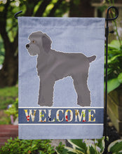 Load image into Gallery viewer, Grey Schnoodle Welcome Garden Flag - Outdoor Decorative Yard Flag CK3771GF