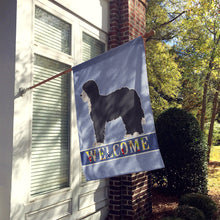 Load image into Gallery viewer, Black Sheepadoodle Welcome Flag Canvas House Size CK3774CHF