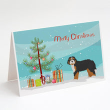 Load image into Gallery viewer, Bernedoodle Christmas Tree Greeting Cards -  Blank Note Cards – 8-Pack of Artist-Designed Cards with Envelopes