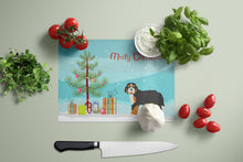Load image into Gallery viewer, Bernedoodle Christmas Tree Glass Cutting Boards – Durable, Decorative Kitchen Art Large CK3804LCB