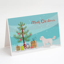 Load image into Gallery viewer, Bichpoo White Christmas Tree Greeting Cards -  Blank Note Cards – 8-Pack of Artist-Designed Cards with Envelopes