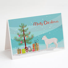 Load image into Gallery viewer, White Bullboxer Christmas Tree Greeting Cards -  Blank Note Cards – 8-Pack of Artist-Designed Cards with Envelopes