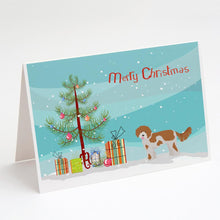 Load image into Gallery viewer, Cavapoo Christmas Tree Greeting Cards -  Blank Note Cards – 8-Pack of Artist-Designed Cards with Envelopes