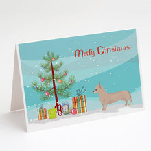 Load image into Gallery viewer, Tan Chiweenie Christmas Tree Greeting Cards -  Blank Note Cards – 8-Pack of Artist-Designed Cards with Envelopes