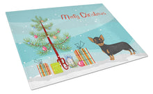Load image into Gallery viewer, Black and Tan Chiweenie Christmas Tree Glass Cutting Boards – Durable, Decorative Kitchen Art Large CK3816LCB