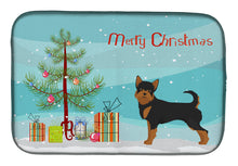 Load image into Gallery viewer, Black and Tan Chorkie Christmas Tree Dish Drying Mat – Absorbent, Artistic Kitchen Essentials CK3817DDM