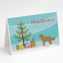 Load image into Gallery viewer, Tan Cockapoo Christmas Tree Greeting Cards -  Blank Note Cards – 8-Pack of Artist-Designed Cards with Envelopes