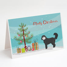 Load image into Gallery viewer, Black Cockapoo Christmas Tree Greeting Cards -  Blank Note Cards – 8-Pack of Artist-Designed Cards with Envelopes