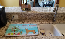 Load image into Gallery viewer, Tan German Shepherd Mastiff Mix Christmas Tree Dish Drying Mat – Absorbent, Artistic Kitchen Essentials CK3832DDM