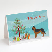 Load image into Gallery viewer, Black German Shepherd Mastiff Mix Christmas Tree Greeting Cards -  Blank Note Cards – 8-Pack of Artist-Designed Cards with Envelopes